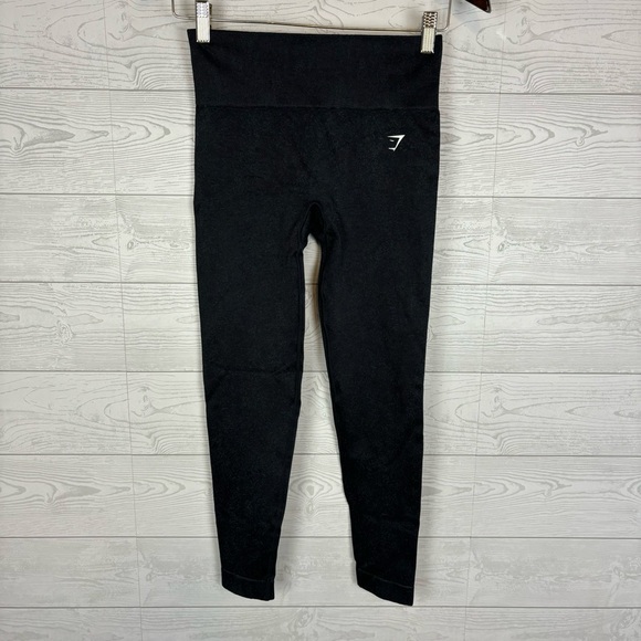 GYMSHARK GRAY BLACK CAMOUFLAGE DESIGN LEGGINGS TIGHTS EXERCISE GYM WORKOUT - Picture 1 of 4